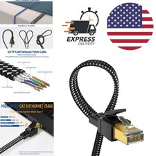 100ft Cat 8 Ethernet Cable Flat Design High Speed for Modem Router and Gaming PC