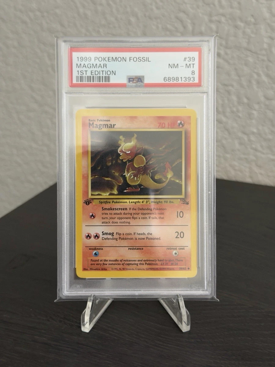 magmar pokemon card value 39 62 Pokemon Card- Magmar 39/62 Fossil Base Set Uncommon Card - NM - Nintendo