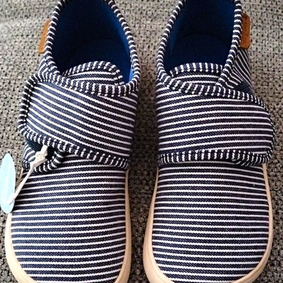 Bisgaard Kinder Sneaker Low Top Klettverschluss gestreift blau/weiß Gr. 32