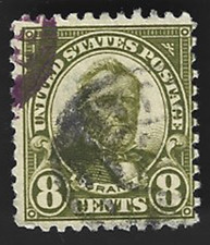 Scott# 560 8c Ulysses S. Grant p.11 with Handstamped Cancel - (A-4)