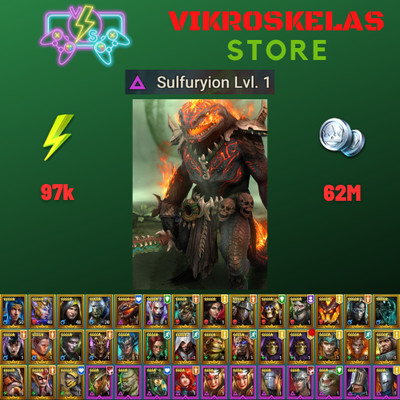 Raid Shadow Legends | Starter acc with Sulfuryion : 97k energy / 31 Legendary