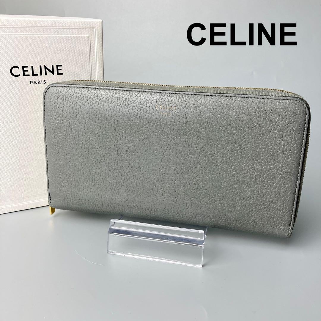 CELINE Multi-function Long Wallet Round Zipper Gr… - image 1