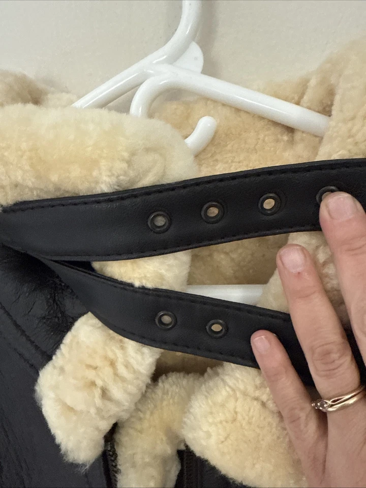 USAF G-8 Black Sheepskin Shearing Lined Pilot Flyers Jacket Coat XL Pilot Bomber - Image 3 of 4