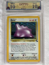 Ditto 3/62 GRADED 10 Very Old PGC Pokemon Card Holo