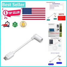 White Ring Barrel Plug to USB-C Adapter for Seamless Solar Power Transfer