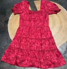 ALTAR'D STATE DRESS WOMENS M FLORAL SMOCKED PUFF SLEEVE ROMANTIC TWEE