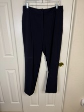 Investments Pants Womens 12 Petite 12P Navy Stretch Straight High Rise 29 Inseam