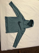 Nike Dri-FIT Heathered Blue Hooded Pullover Hoodie XS Long Sleeve Logo