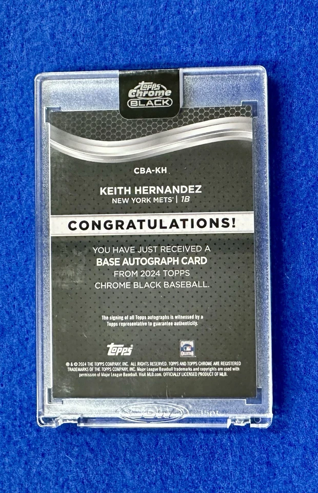 Autógrafo Keith Hernández 2024 Topps cromado negro SN/95 🔥 en tarjeta automática #CBA-KH Foto 2 de 2