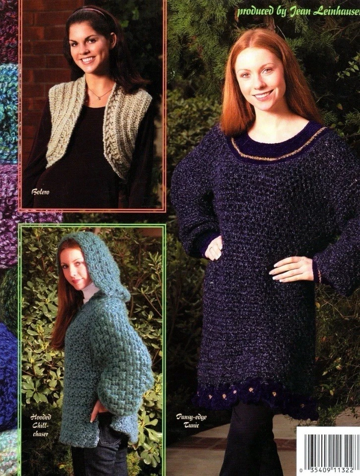 Suéteres de ganchillo hechos en casa folleto escolar americano 1322 - 5 diseños de Shaheen Foto 2 de 2