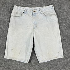 Lee Jean Shorts Mens Size 36 Light Wash 5-Pocket Casual Vintage Fade
