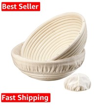 Banneton Bread Proofing Basket - 9 inch Banneton Basket Set of 2 Sourdough Pr...