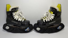 Bauer Supreme S27 Black/Gold Hockey Skates Size Y 11 D US Y 12 with Blade Covers