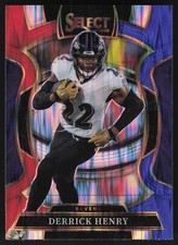 2025 Panini Select #60 Derrick Henry Black and Red Prizm Shock