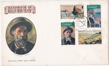 1974 Guernsey FDC cover Renoir Paintings