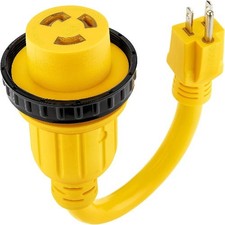 30 Amp to 15 Amp 110 RV Adapter Plug, 15A Male to 30A Female RV Power Adapter, N