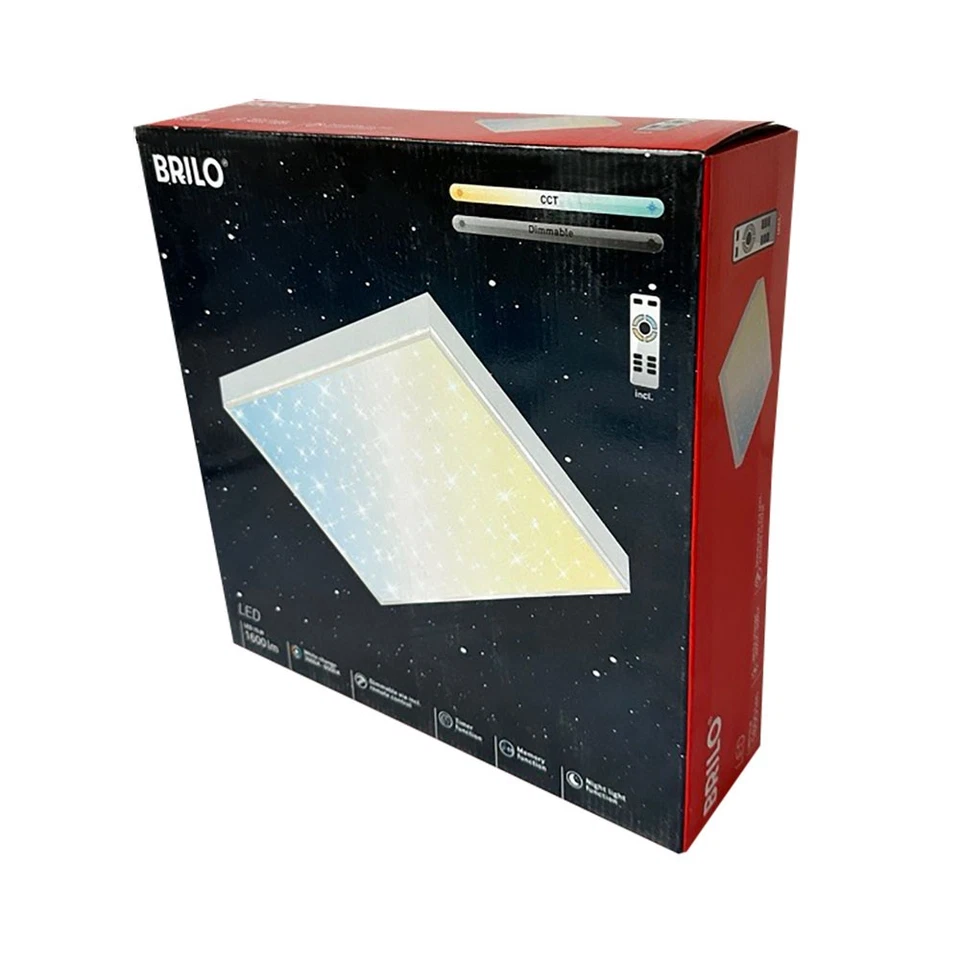 Briloner LED Panel Weiß eckig 15W 1600lm Sternenhimmel CCT Dimmbar Fernbedienung - Bild 1 von 1