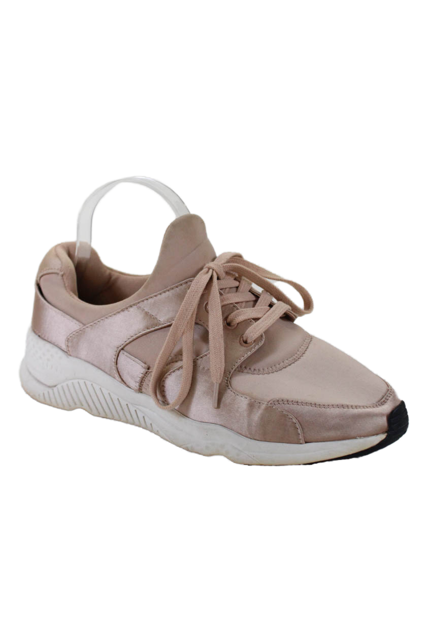 SAOLA Sneakers Gunmetal donna punta tonda stringate suola gomma rosa blush taglia 9 5