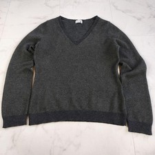 MARGARET HOWELL L/S Cashmere Wool Silk V-Neck Sweater Gray MH1025806