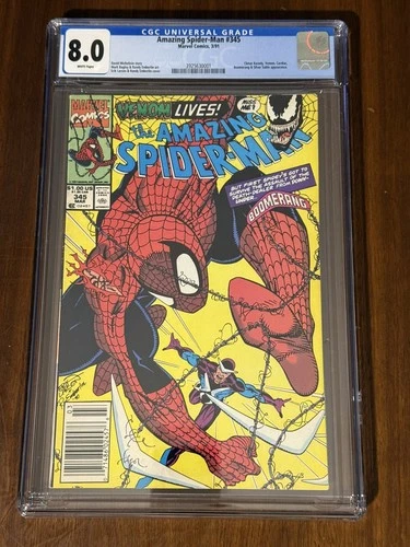 Amazing Spider-Man #345 CGC 8.0 White Pages Venom Appearance Marvel 1991