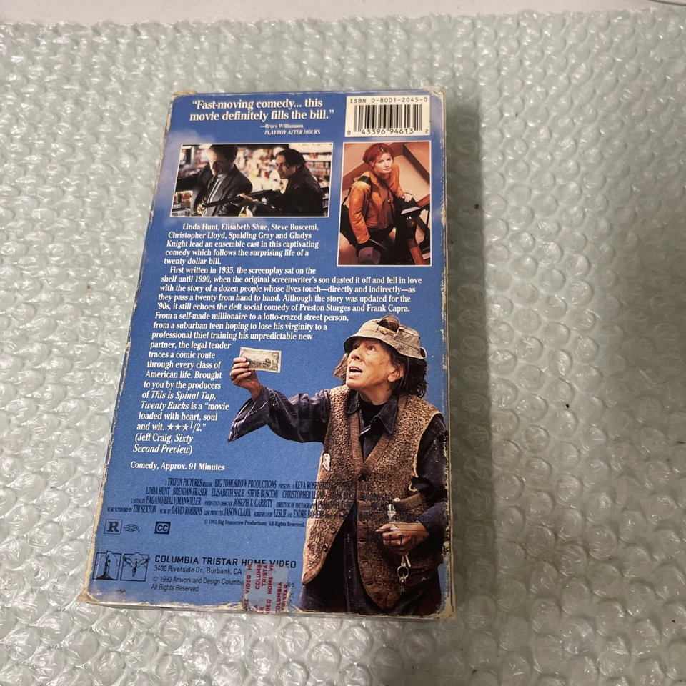 Twenty Bucks (VHS, 1993) Steve Buscemi Christopher Lloyd Brendan Fraser - Image 2 of 3