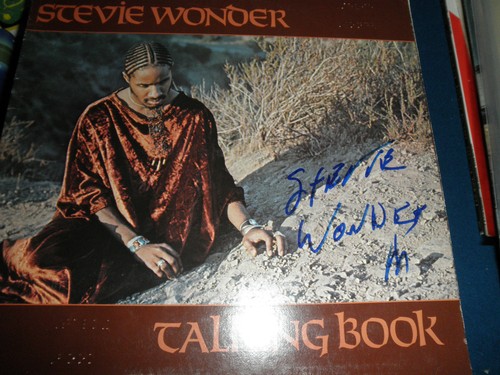 STEVIE WONDER SIGNED BRAILLE LP EXACT PROOF AT SIGNING! RARE AUTOGRAPH COA! RARE