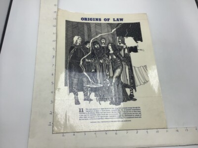 Original 1974 ORIGINS OF LAW Poster -anglo saxon- BLOOD MONEY - J Weston Walch 
