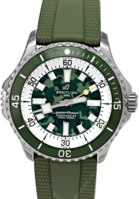 New Breitling Superocean Auto 46 Super Diver Rubber Mens Watch E10379D31L1S1