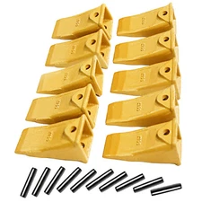 X156 Bucket Teeth with P156 Roll Pins for Excavator Digging Buckets - 10 Pack