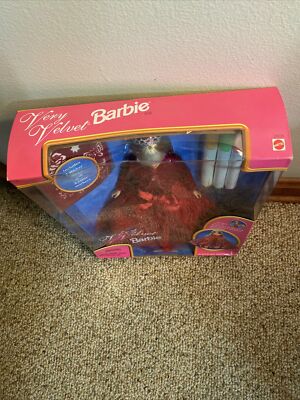 Very Velvet Blonde Hair Red Dress Barbie Doll 1998 Mattel #20528