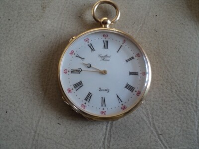 Montre De Poche Cupillard Rieme - Quartz, Plaqué Or, Cadran Blanc Chiffres Romains
