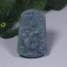 Certified Green 100 Natural Grade A Jade Jadeite Fine Pendant Dragon 63159