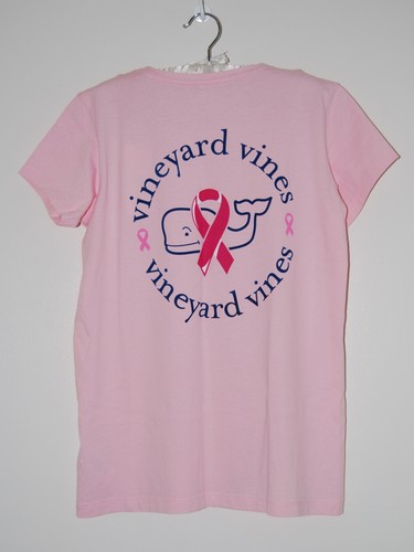 NWT Vineyard Vines Girls Pink Breast Cancer Awareness Whale SS T-Shirt sz M L - Picture 2 of 12