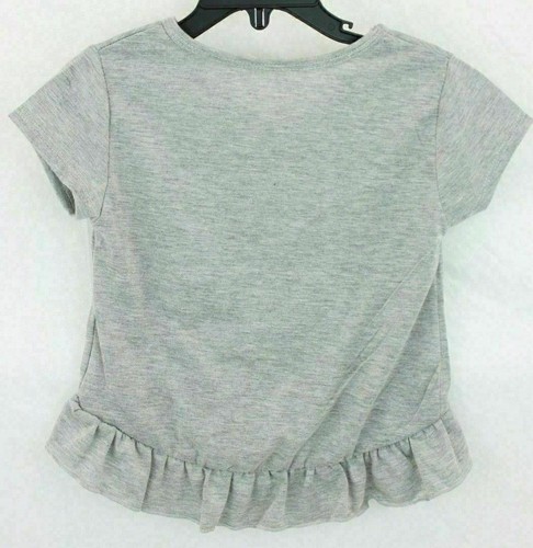 Colette Lilly Girl's Short Sleeve Gray V Neck Top Size Small 4 - Picture 2 of 2