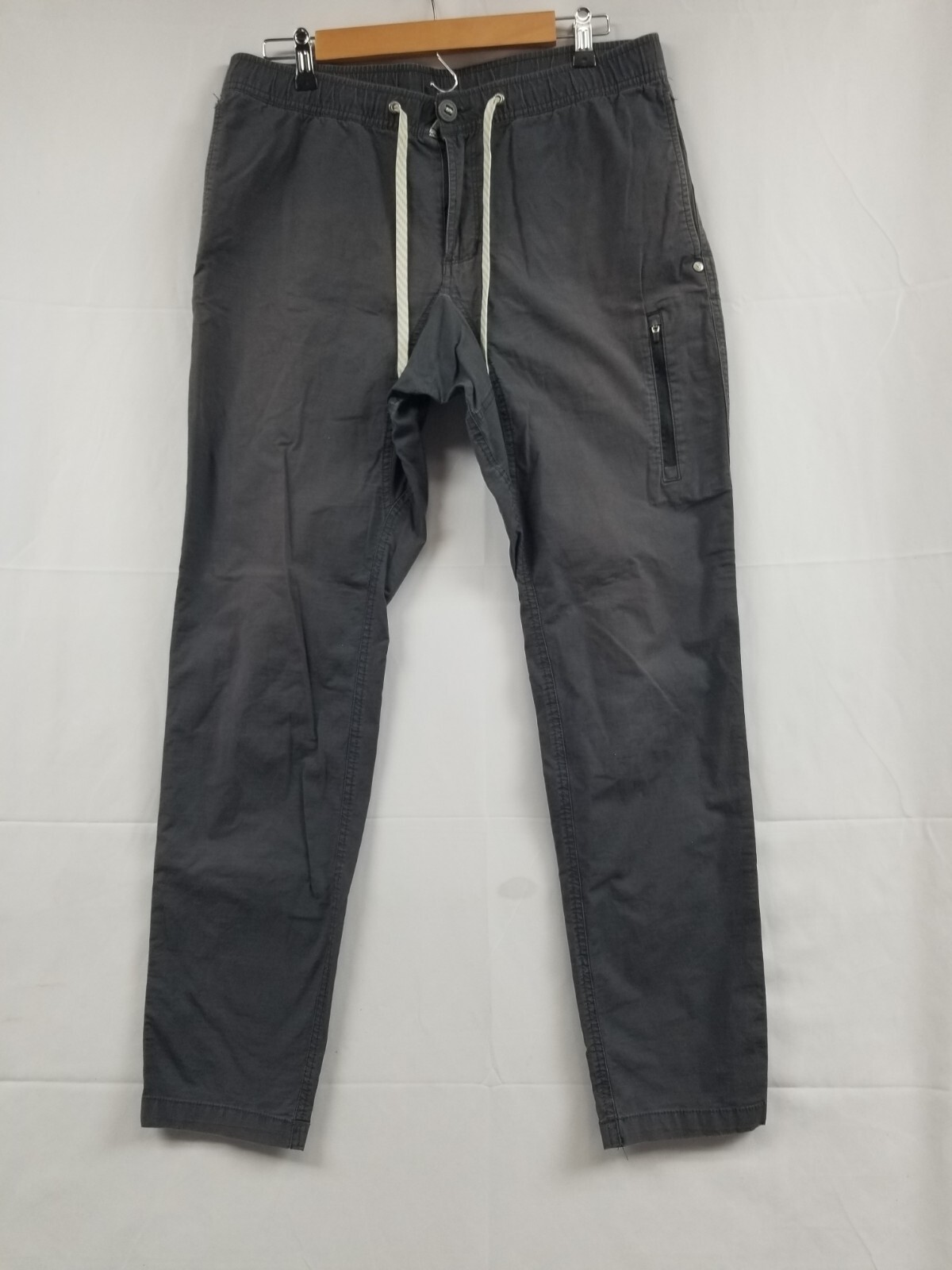 Vuori Mens Large Gray Ripstop Climber Joggers Stretch Drawstring Casual Pants  -image