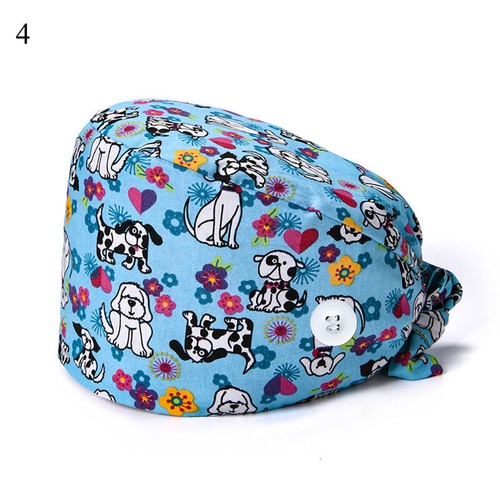 Doctor Hat Nurse Baotou Cap Surgical Cotton Cap Buckle Printing Sweat-absorbent* - Picture 28 of 46