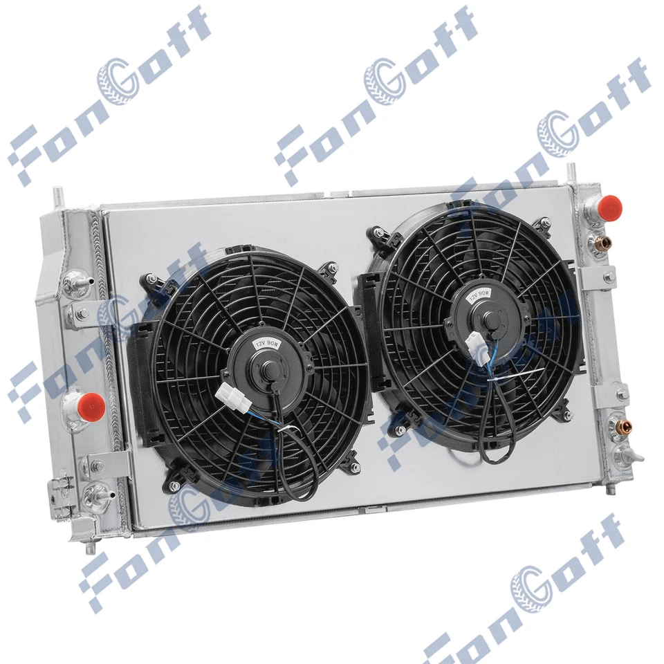 3 Row Radiator w/ Shroud Fan For 1998-2004 Chrysler Concorde 300M Dodge Intrepid Foto 2 de 4