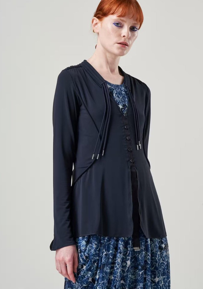 HIGH Everyday Couture CARDIGAN JET SET navy uk12 worn once was £595 ref