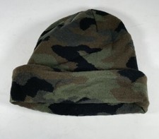 New Zara Accessories Kids Boys Beenie Hat Camo Green One size 5862