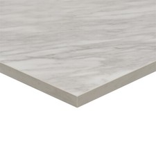 HiB Countertop - Square Corner - Carrera Marble Bathroom Worktop Vessel Basin