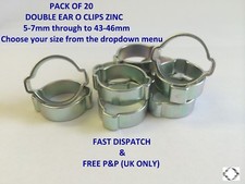 Image of PACK of 20 O CLIPS DOUBLE EAR ZINC (hose clips, pipes, tubes, air, fuel)
