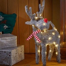 Christmas Rattan Sparkly Light LED Indoor Outdoor Xmas Decoration Rudolph Deer