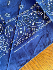 Bandana THE PLANTATION at LEESBURG Blue Paisley Scarf kerchief Cotton RN103969