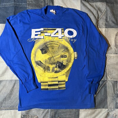 RARE Vintage E40 In A Major Way Sick Wid It Records Rap T shirt L