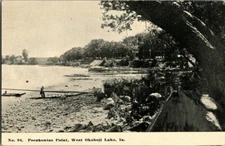 1912. POCAHONTAS POINT, WEST OKOBOJI LAKE, IOWA. POSTCARD SL21