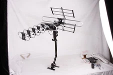 Amplified Outdoor HDTV Antenna 1080P UHF VHF 360° Rotor with Pole for 5TV