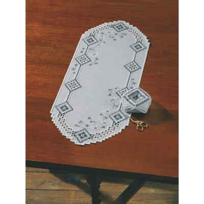 Permin Hardanger Nappe à Broder Motif Compté Multicolore 40x40 Cm – Kit Complet Broderie Hardanger