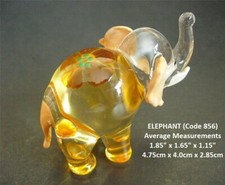 Glass ELEPHANT Orange Decorative Floral Art Ornament African Animal Collectable