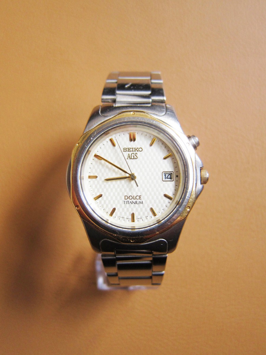 SEIKO 3M22-0A70 Titanium 18K Gold Bezel Dolce (AGS Kinetic) Watch