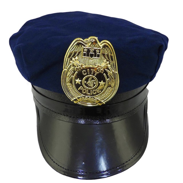 Police Officer Policeman Cop Hat With Badge NAVY BLUE eBay